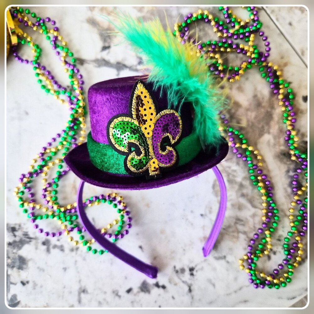 Mardi Gras/Parade Mini Tophat Headpiece